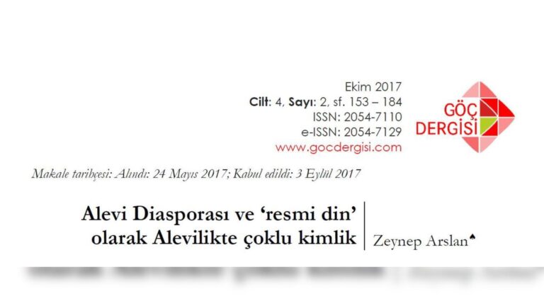 Alevi Diasporası ve resmi din olarak Alevilik – bir ‘etnik inancın’ çoklu kimliği[1] ve onun eski hallerinin yeni devamı